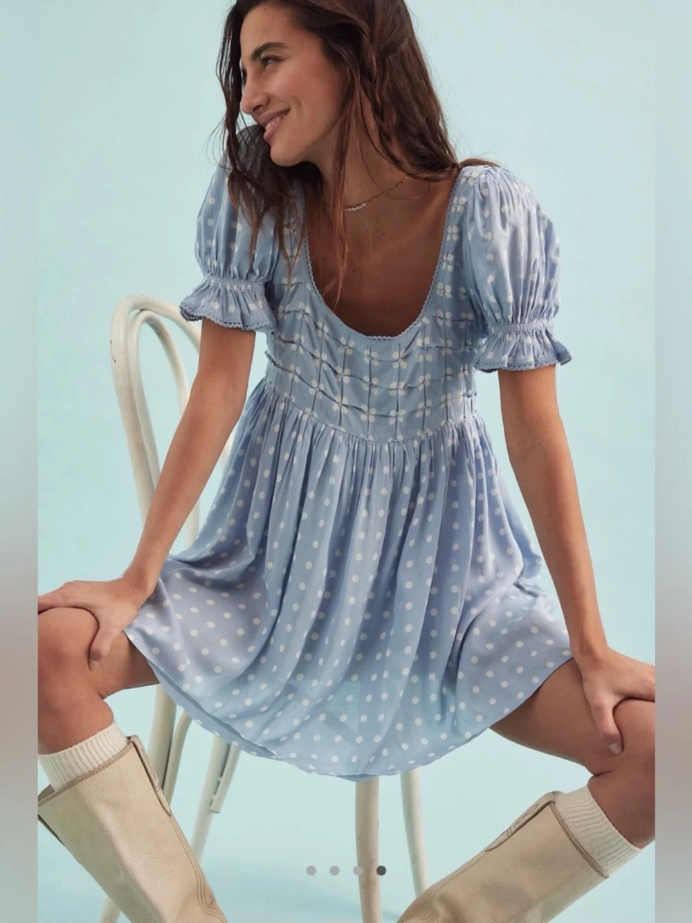 NWT - Free People Daisy Dot Mini Dress - Picture 4 of 6